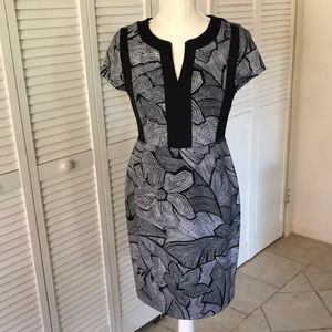 Covington black‎ and white graphic print dress in excellent condition size S